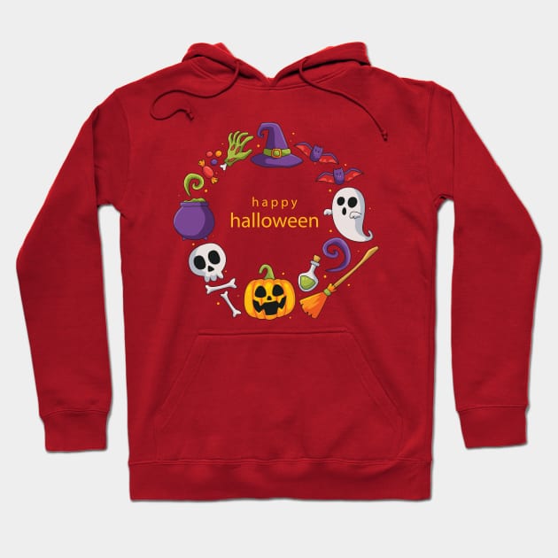 HAPPY HALLOWEEN Hoodie by Mako Design 